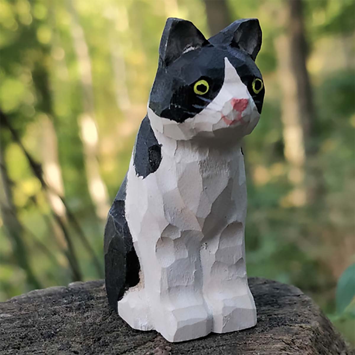 Wudimals Wooden Animal - Black & White Cat