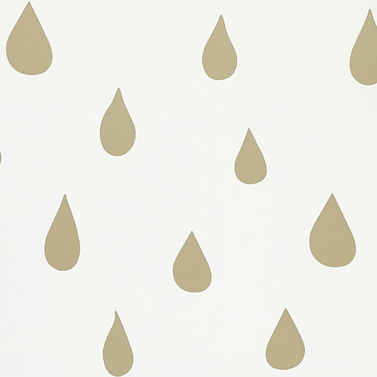 Hibou Home Raindrops Wallpaper - Gold/White