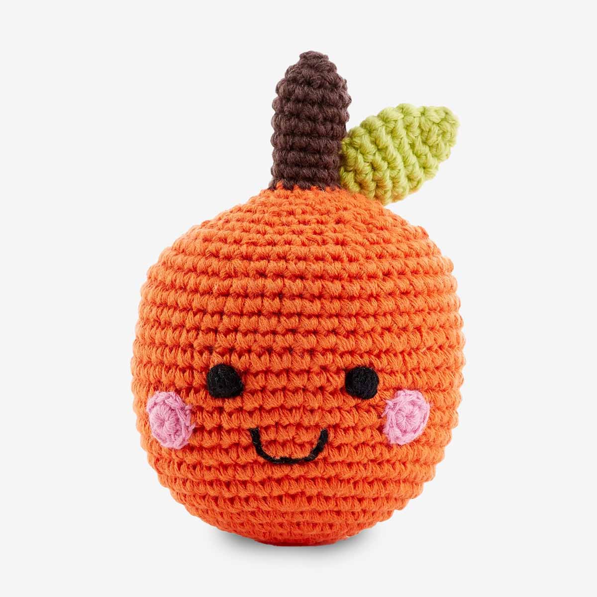 Pebblechild Fairtrade Fruit Baby Rattle – Orange