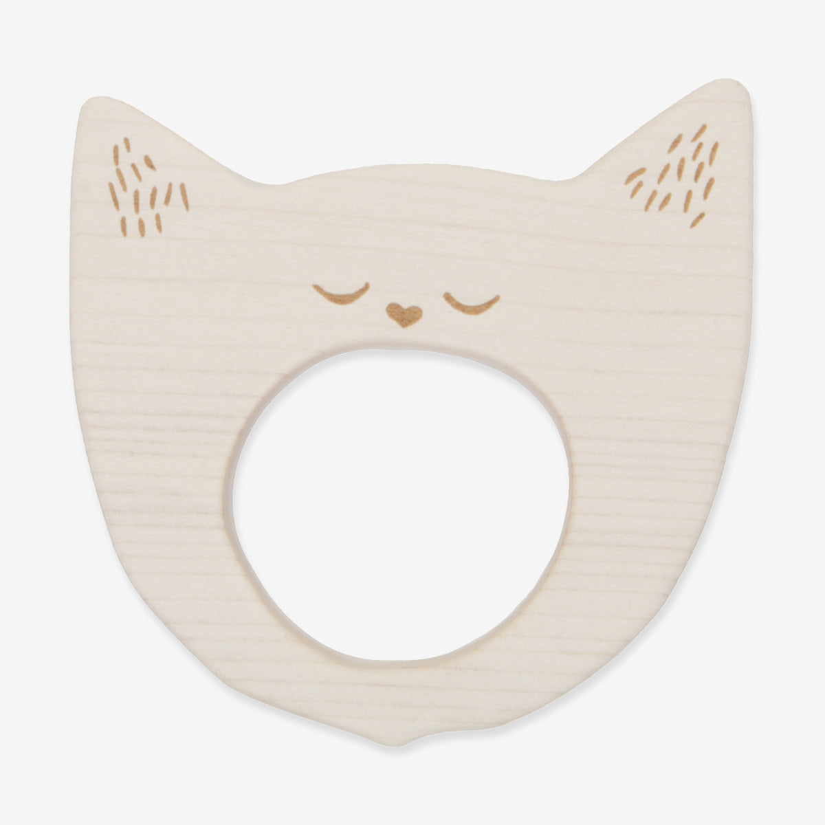 Wooden Story Yawning Cat Teether