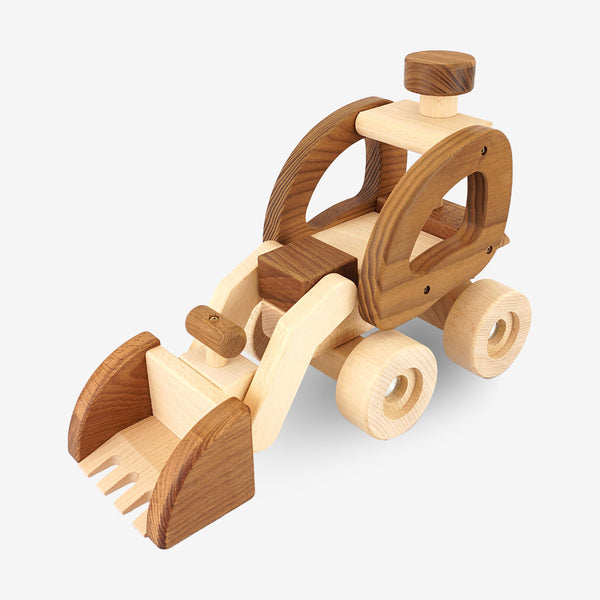 Goki Nature Wheel Loader Wooden Tractor