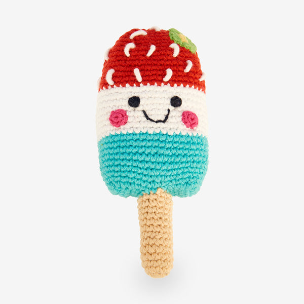 Pebble Friendly Toy Rattle – Ice Lolly Red