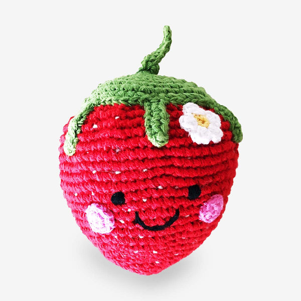 Pebble Friendly Fruit Rattle – Strawberry