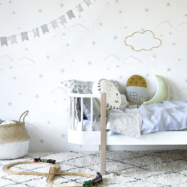 Hibou Home Starry Sky Wallpaper - Silver/White