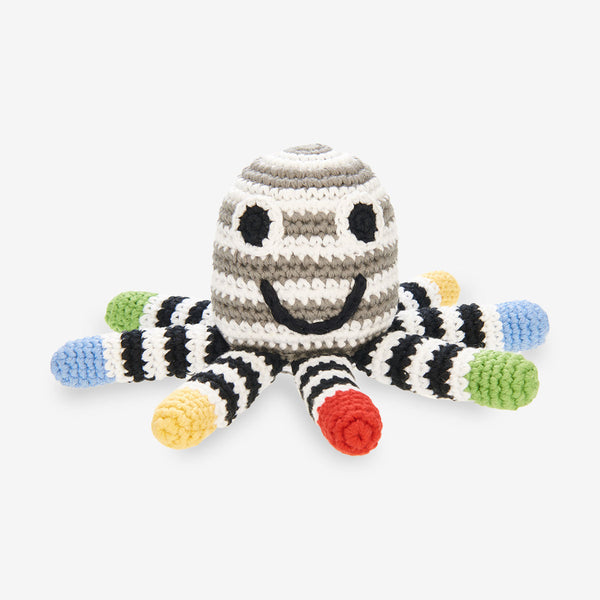 Pebble Octopus Toy Rattle – Monochrome