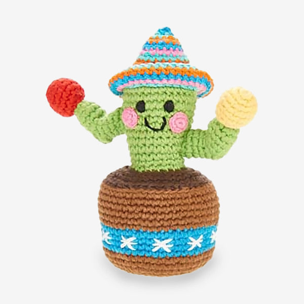 Pebble Fairtrade Friendly Rattle – Cactus In A Pot