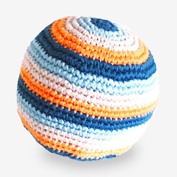 Pebble Fairtrade Stripy Ball Rattle