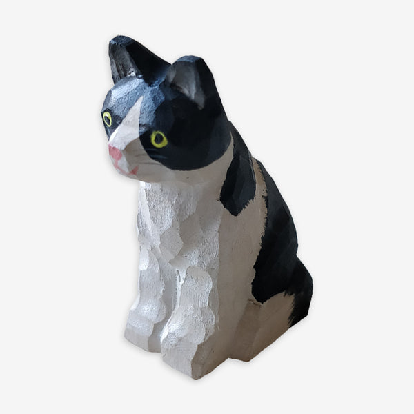 Wudimals Wooden Animal - Black & White Cat
