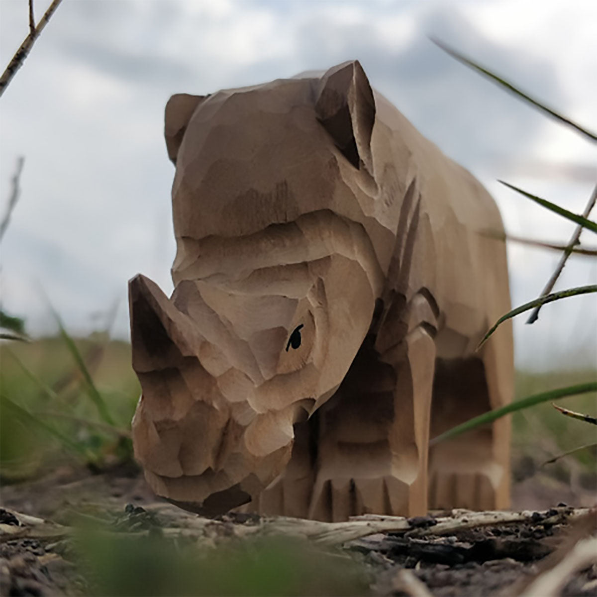 Wudimals Wooden Animal -  Rhino