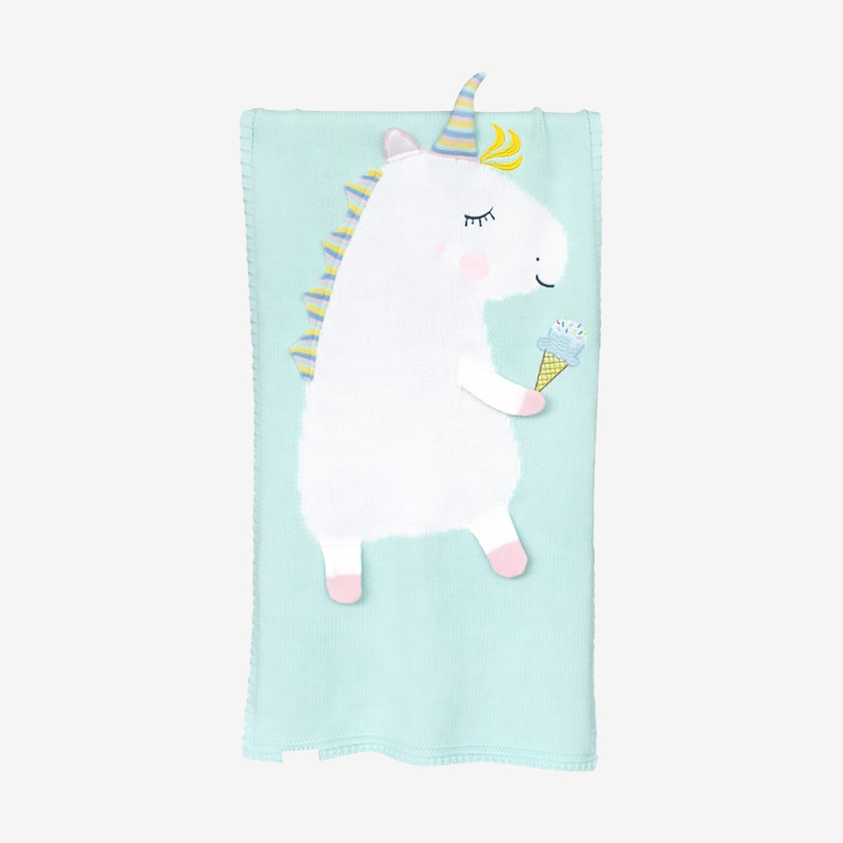 Apero Knit Unicorn Blanket - Mint