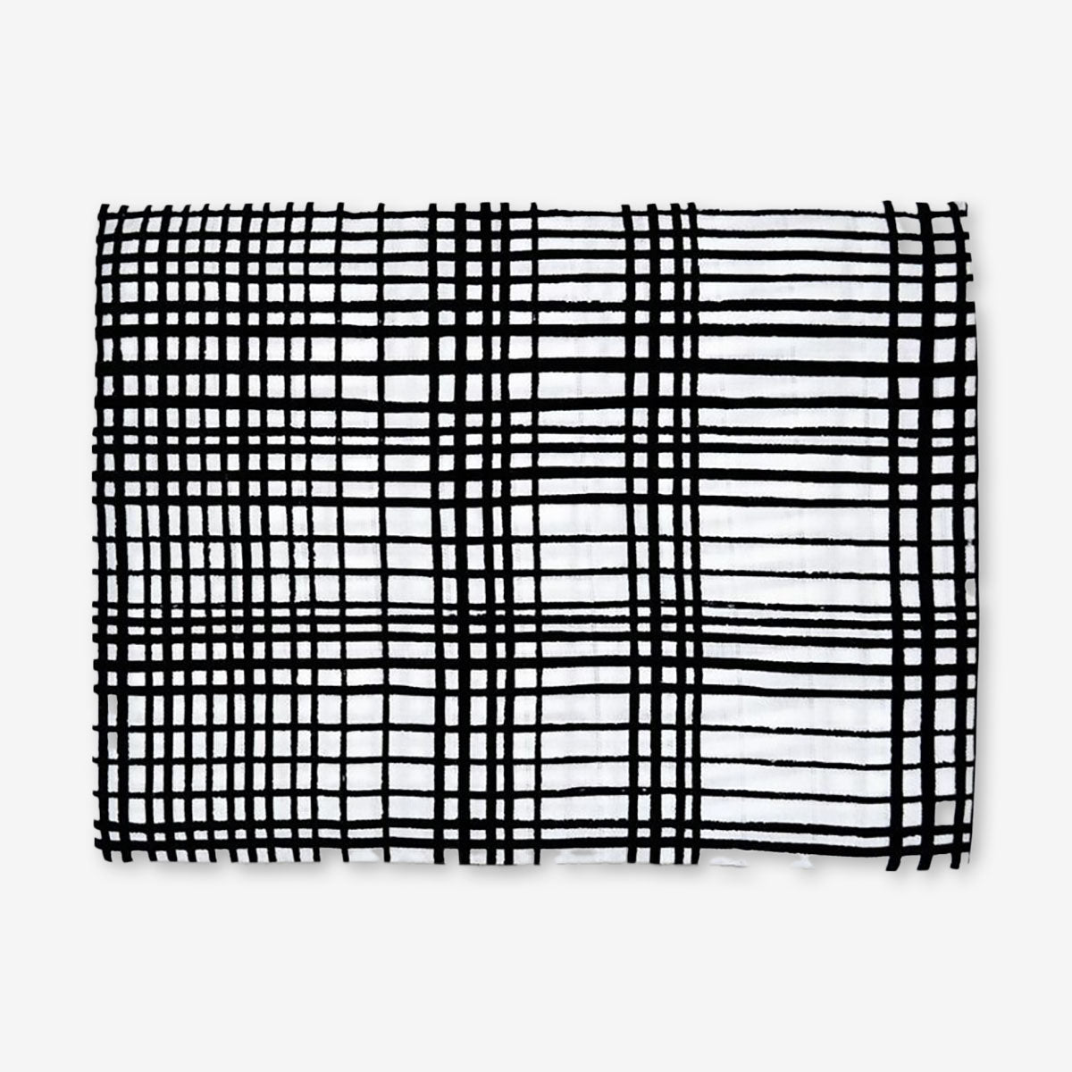 Modern Burlap Grid Muslin Swaddle Blanket